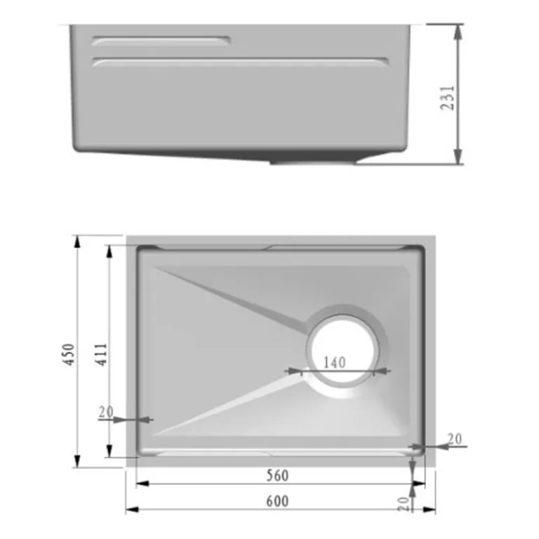 Fidelis FSD-53031NL-BK Embossed Stainless Steel Sink - view 3